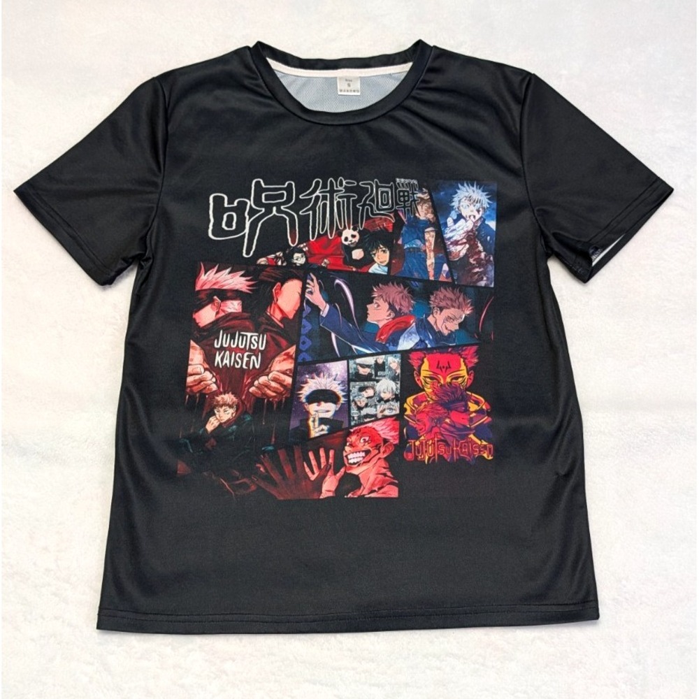 Jujutsu Kaisen Anime T-Shirt Size SMALL Black Graphic Tee Gojo Sukuna Yuji
